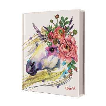 Deffter Unicorn Flowers Çizgili Defter