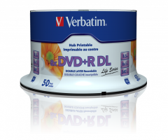 VERBATIM V DVD+R DL 8.5GB 8X PRINTABLE 50PK SPL