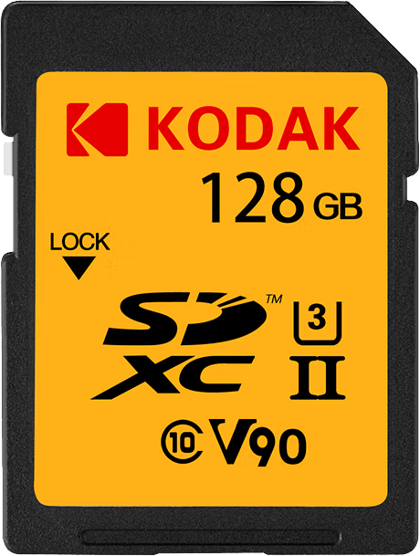 Kodak 128GB UHS-II U3 V90 SD Hafıza Kartı (280MB/s - 240MB/s)