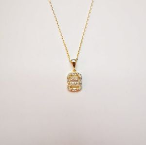 Baget Bayan Gümüş Kolye Gold