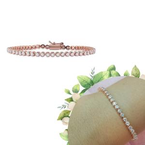 Su Yolu Gümüş Bileklik Sıvama Rose