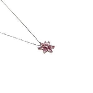 Choice Gümüş Pembe Lotus  Çiçeği Kolye