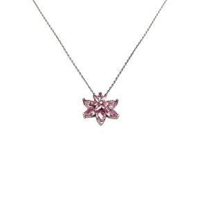 Choice Gümüş Pembe Lotus  Çiçeği Kolye