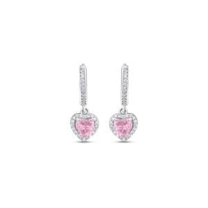 Choice Gümüş Pembe Kalp Küpe Sallantılı