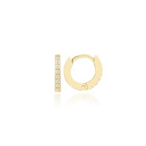 Halka Gümüş Küpe Zirkon Mini Gold