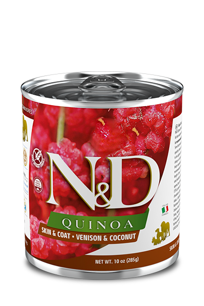 N&D Quinoa Skin & Coat Geyik  ve Hindistan Cevizli Yaş Köpek Maması 285gr