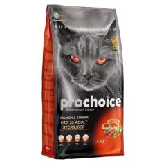 Pro Choice 33 Somonlu ve Karidesli Düşük Tahıllı Kısırlaştırılmış Kedi Maması 2 kg
