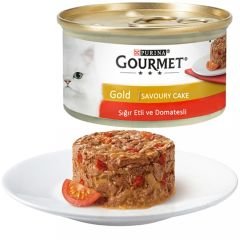 Gourmet Gold Savoury Cake Etli Domatesli Yetişkin Konserve Kedi Maması