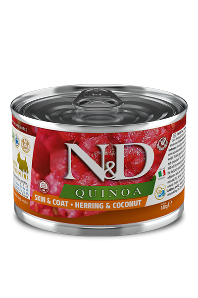 N&D Quinoa Skin&Coat Ringa Balığı & Hindistan Cevizi Mini 140 Gr