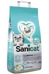 Sanicat Clumping White Cotton Fresh Oksijen Kontrol Emici Kedi Kumu 10 Lt