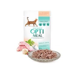 Optimeal Tavşanlı Beyaz Soslu Yaş Kedi Maması 85 Gr