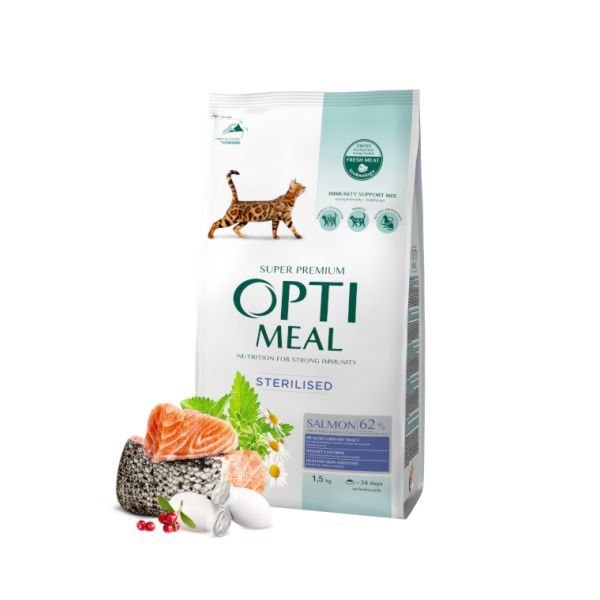 Optimeal Somonlu Kısırlaştırılmış Kedi Mam.1,5 Kg