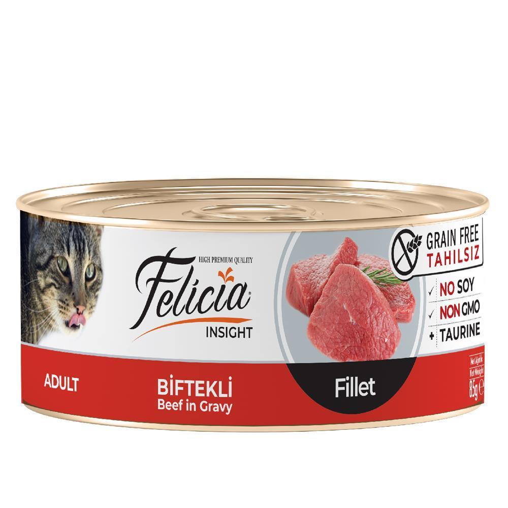 Felicia Tahılsız Biftekli Fileto Yaş Kedi Konservesi 85 Gr