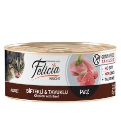 Felicia Tahılsız Biftekli Tavuklu Kıyılmış Kedi Konservesi 85 Gr