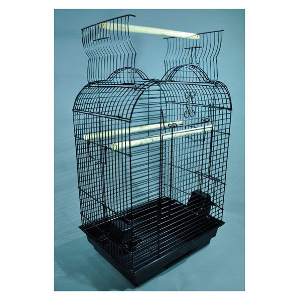 QH Pet Papağan Kafesi Açılır Çatılı Siyah 47x36x70
