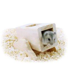 Hamster Oyuncağı Naturel Ahşap Kutulu Tahterevalli