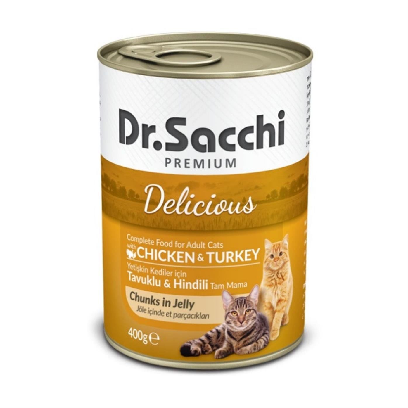 Dr.Sacchi Tavuklu Hindili 400 gr Konserve Kedi Maması