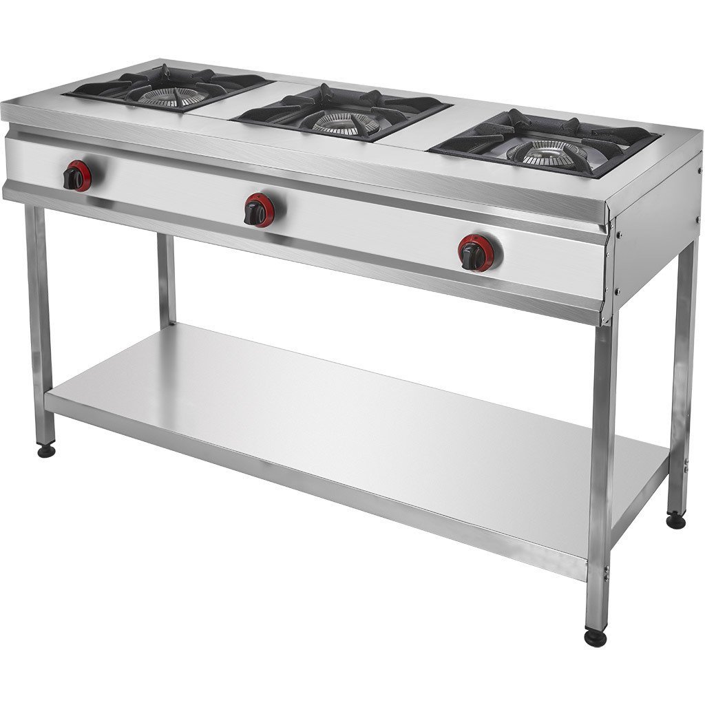 Gas Restaurant Cooker with 3 Legs and Base Shelf