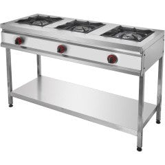 Gas Restaurant Cooker with 3 Legs and Base Shelf