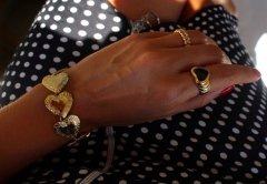 Puffed Heart Ring Black