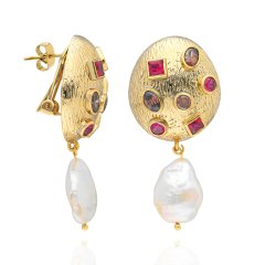 Pink Moon Pearl Earrings