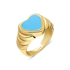 Puffed Heart Ring Turquoise