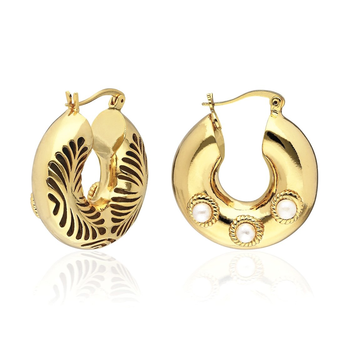 Pearl Hoop Earrings