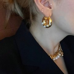 Pearl Hoop Earrings