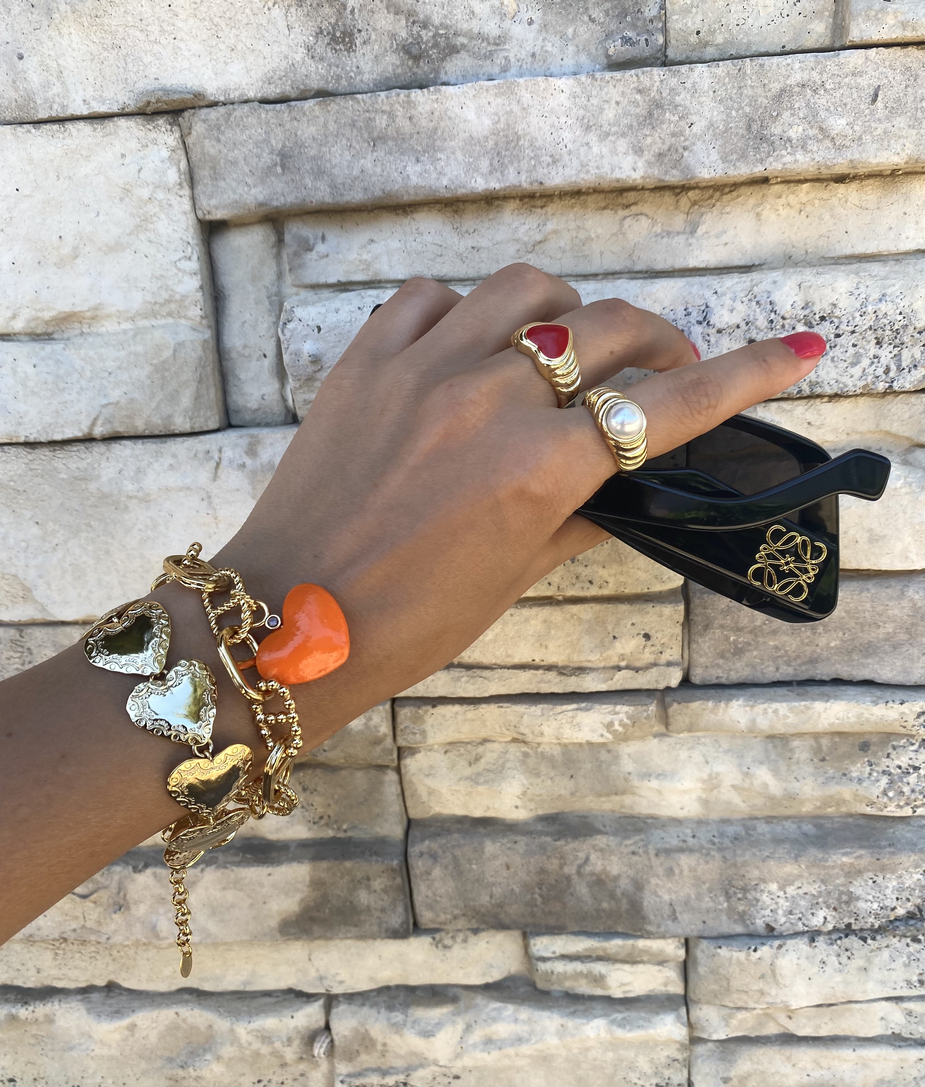 Orange Heart Twinkle Bracelet
