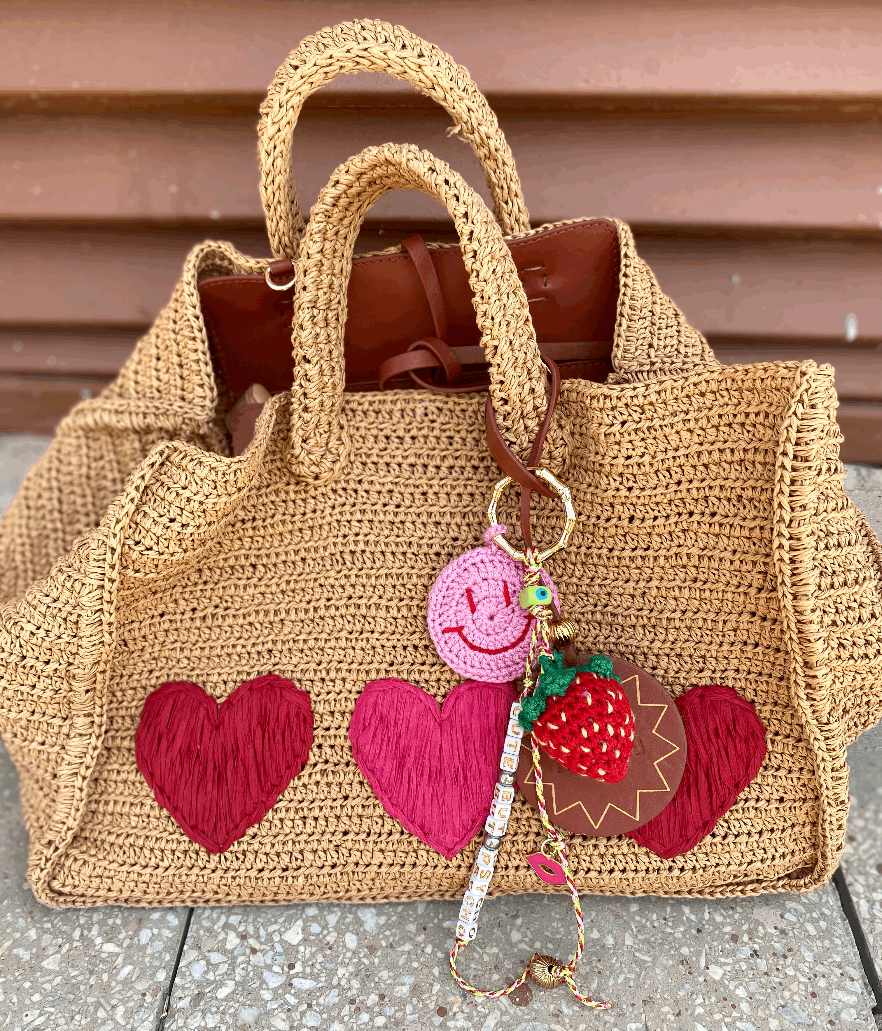 Pink Smile Bag Charm