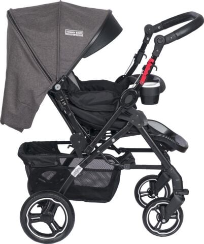 Tommybaby Tornado Plus Black Alüminyum Lüx Çift Yön Bebek Arabası SİYAH