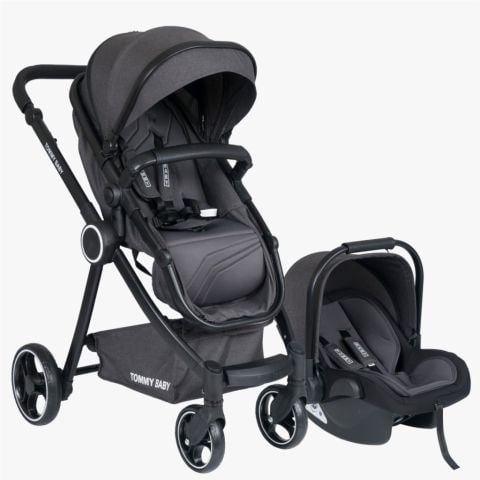 Tommybaby Toranto Black Vip Travel Sistem Bebek Arabası + Puset GRİ