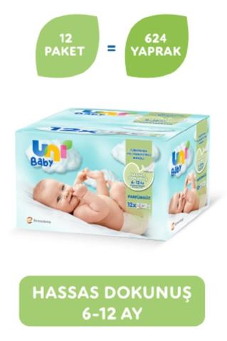 Uni Baby Hassas Dokunuş Islak Mendil 12'li 624 Yaprak