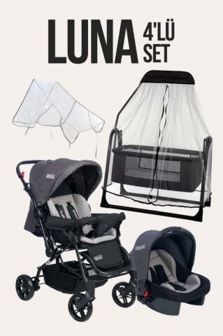 TommyBaby Luna 4'lü Set Bebek Arabası Puset Beşik Bebek Arası Yağmurluğu