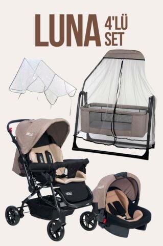 TommyBaby Luna 4'lü Set Bebek Arabası Puset Beşik Bebek Arası Yağmurluğu