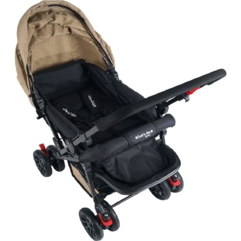 Let's Go Baby Çift Yönlü Tam Kapanır Tente Bebek Arabası KIRMIZI