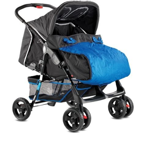 Babyhope ikiz bebek arabası yanyana P-L MAVİ-SİYAH
