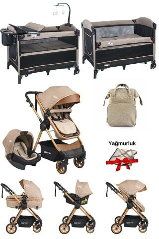 Handy Yenidoğan Seti Bebek Arabası Travel Sistem Oyun Parkı Çanta GRİ