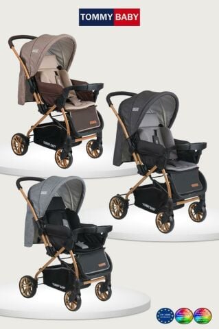 Tommybaby TB-980 Gold Çift Yönlü Bebek Arabası Puset