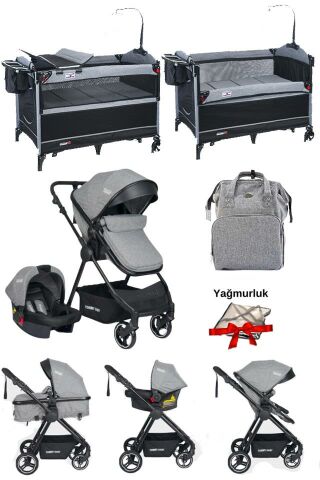 Handy Yenidoğan Seti Bebek Arabası Travel Sistem Oyun Parkı Çanta GRİ