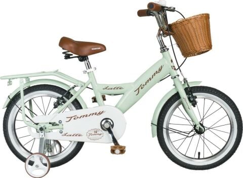TommyBike Latte Hasır Sepetli, Deri Elcikli 16 Jant Çocuk Bisikleti, 4-6 Yaş Çocuk Bisikleti