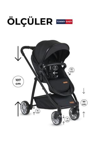 Tommybaby Quantum Black New Travel (Seyahat) Sistem Bebek Arabası