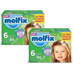 Molfix Ultra Avantaj Paketi 6 Numara XL Bebek Bezi (15+Kg 172 Adet)