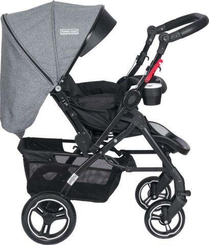 Tommybaby Tornado Plus Black Alüminyum Lüx Çift Yön Bebek Arabası GRİ