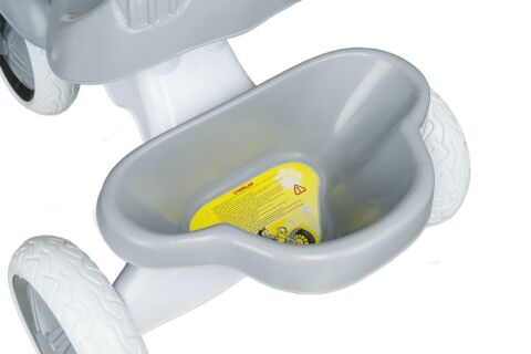 KİTTY Üç Tekerlekli Bisiklet Çocuk Bisikleti 3 Teker Bisiklet 1-3-5 Yaş Plastik Motor İlk Bisiklet Sepetli GRİ
