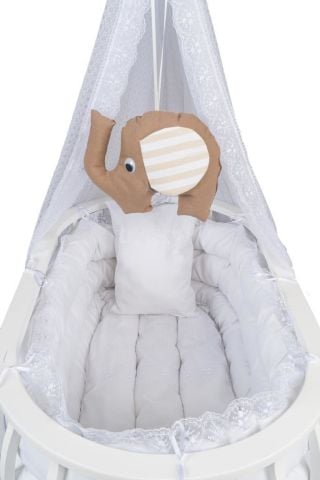TommyBaby Sepet Beşik Ahşap Beşik Uyku Setli Doğal Ahşap Beşik bambu00