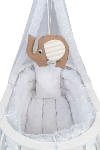 TommyBaby Sepet Beşik Ahşap Beşik Uyku Setli Doğal Ahşap Beşik bambu00