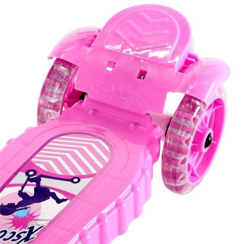 Xscooty Silikon 3 Tekerlekli Frenli Çocuk Scooter PEMBE