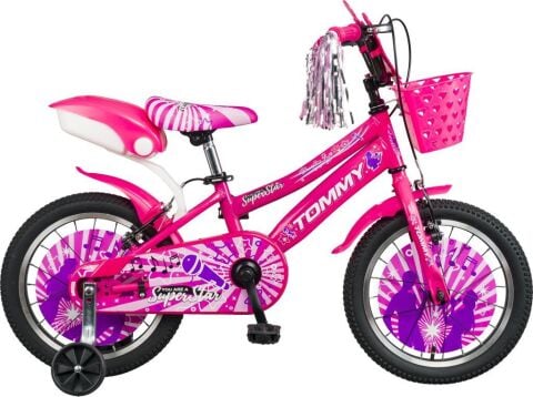 TommyBike 16 jant Lüx Aksesuarlı Cocuk Bisikleti 5-8 Yaş PEMBE