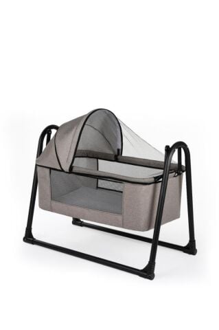 TommyBaby Sedef Sepet Beşik Portatif Bebek Beşiği Sallanır Beşik SİYAH